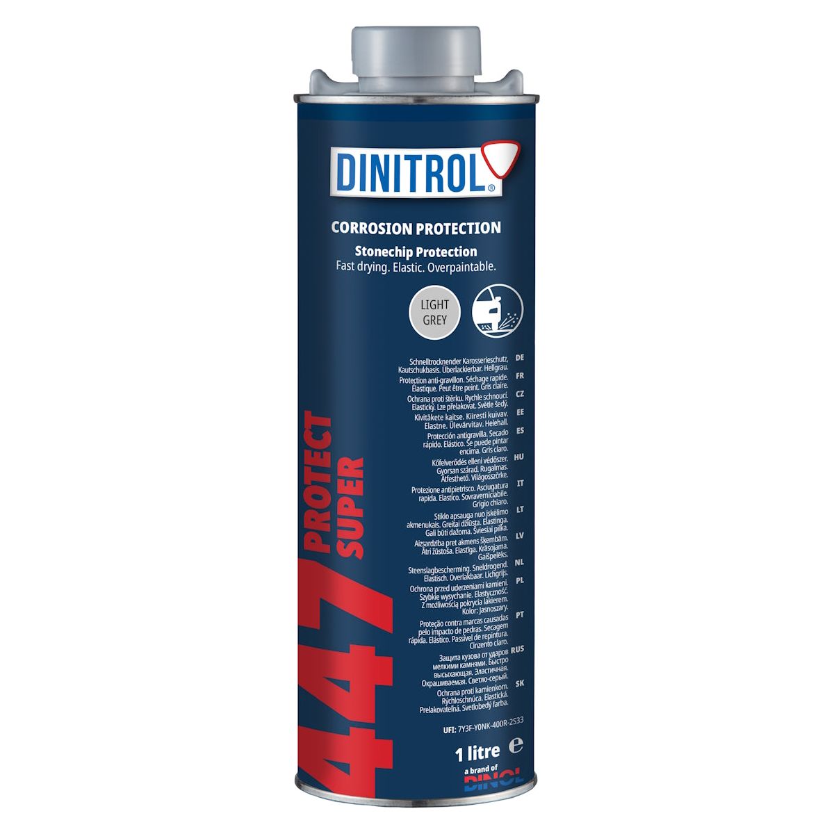 DINITROL 447 GREY RUBBER BASED RUST PROOFING STONE CHIP 1 LITRE 110240 ...