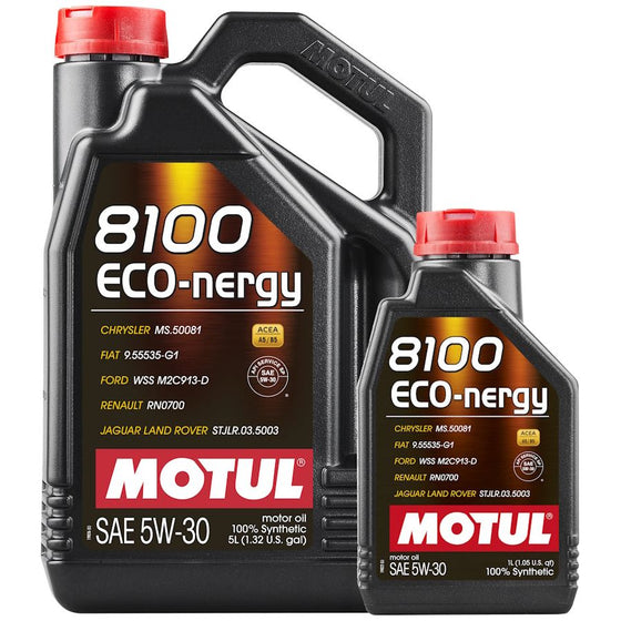 Motul 8100 Eco-Nergy 5W30 A5/B5 Fully Synthetic Engine Motor Oil Ford Renault 102898