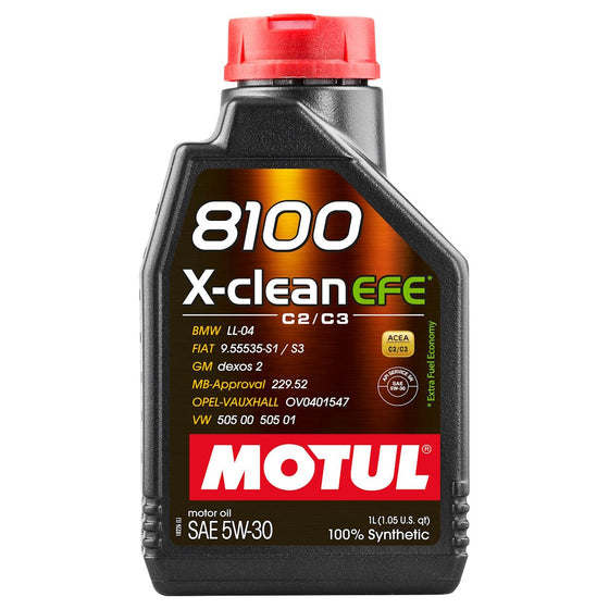 Motul 8100 X-Clean EFE 5W30 C2/C3 Fully Synthetic Engine Oil BMW FIAT GM MB 109471