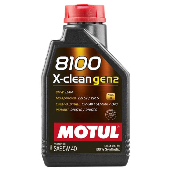 Motul 8100 X-Clean Gen2 5w-40 Fully Synthetic Car Engine Oil 109762