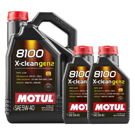 Motul 8100 X-Clean Gen2 5w-40 Fully Synthetic Car Engine Oil 109762