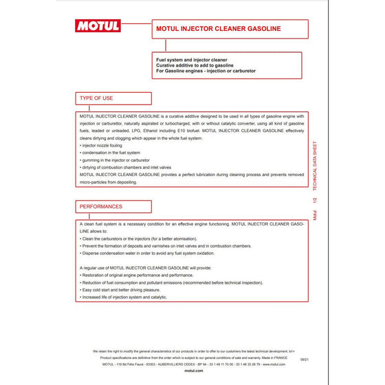 Motul Emission Reduction Kit (Petrol) Cat Cleaner 300ML & Injection Cleaner 300ML 112320