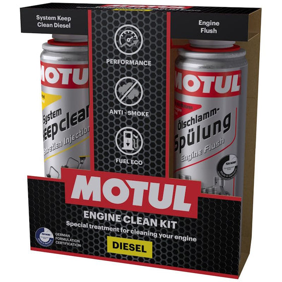 Motul Engine Clean Kit (Diesel) System Clean 300ML & Engine Flush 300ML 112328