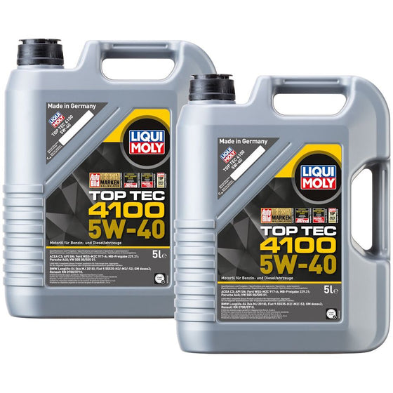 Liqui Moly SAE 5W40 Top Tec 4100 Fully Synthetic Engine Oil C3 9511