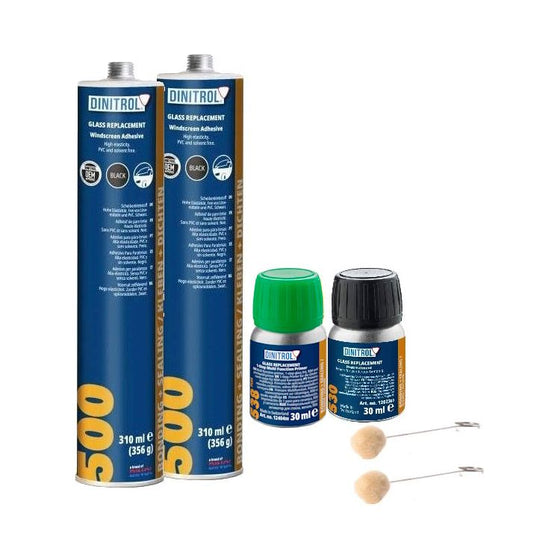 DINITROL 500 WINDSCREEN FITTING KIT BONDING 538+ 530 ADHESIVE GLUE SEALANT GLASS 1206101 1240400 1202300 DIN21
