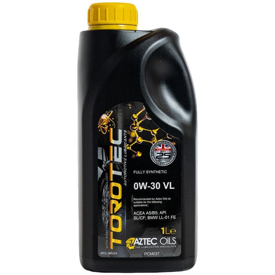 Aztec Oils 0W-30 VL Torotec Fully Synthetic ACEA A5/B5 PCM037