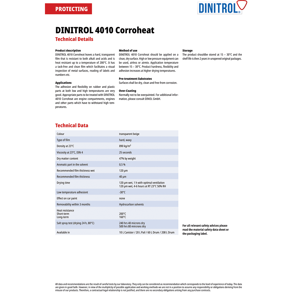 Dinitrol Rostschutz DINITROL 4010 Oberflächen- Und Motorschutz 500ml Spray, 13,95 Unterbodenschutz Wachs