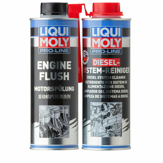 Liqui Moly Engine Flush Pro-Line + Diesel System Cleaner Pro-Line Kit 2427+5156 - World of Lubricant
