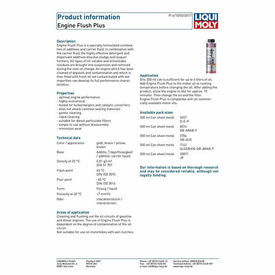 Liqui Moly Oil Additive MoS2 Engine Flush Plus Petrol and Diesel Service Kit 2591+8374 - World of Lubricant