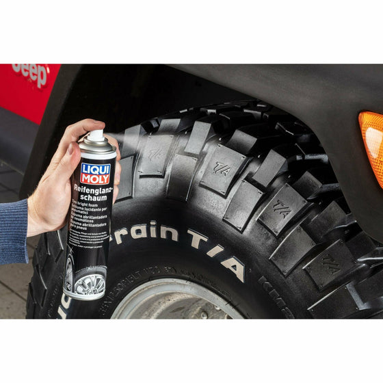 Liqui Moly Tire Bright Foam 400ml Aerosol Tyre Shine Protector 1609 - World of Lubricant