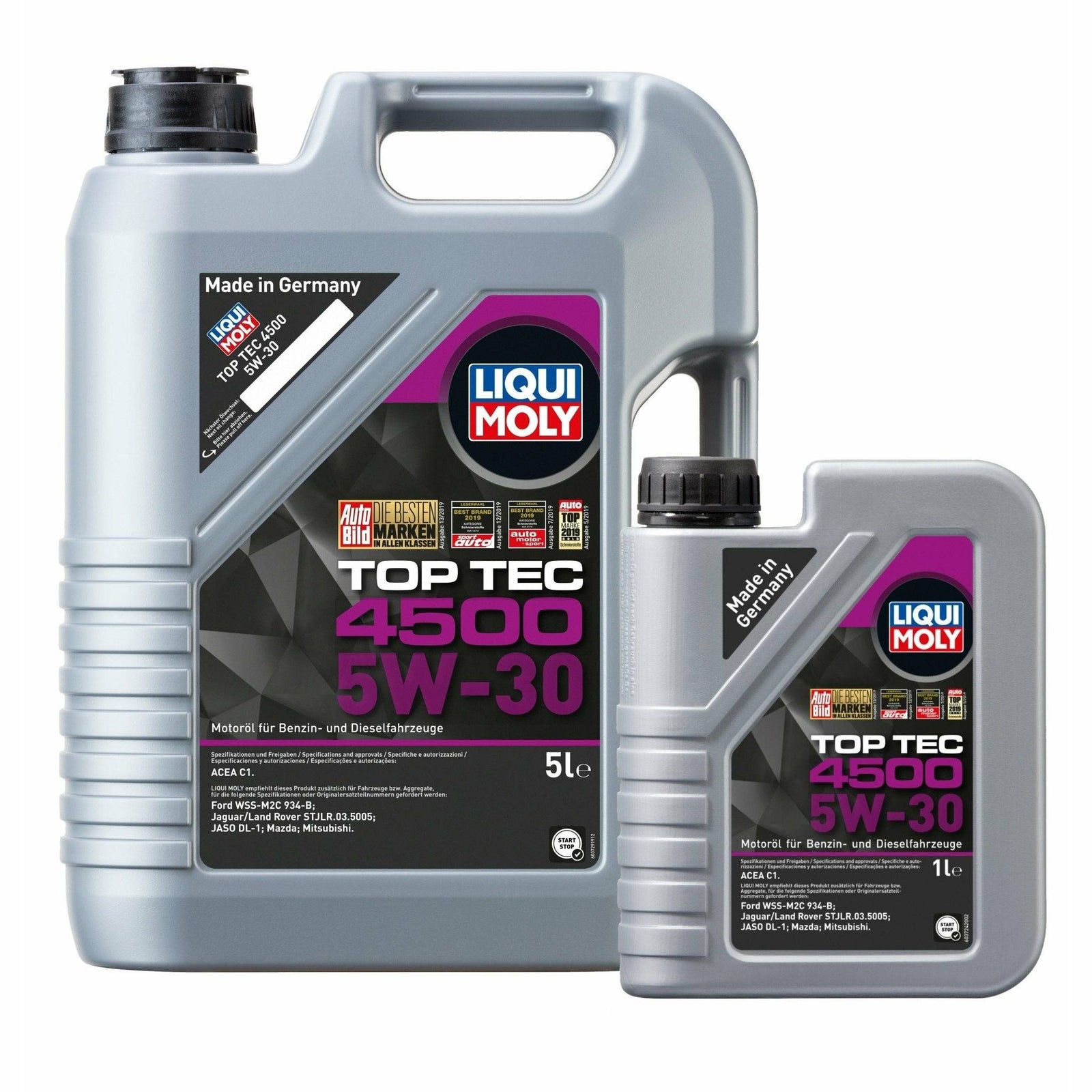 Liqui Moly Top Tec 4500 SAE 5W-30 Engine Oil ACEA C1 5 Liters 2318 ...